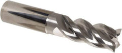 Iscar - 4 Flute Solid Carbide Roughing & Finishing Corner Radius End Mill - Uncoated, Straight Shank, 39° Helix, Non-Centercutting, Regular Length - USA Tool & Supply