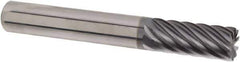 Iscar - 10 Flute Solid Carbide Roughing & Finishing Corner Chamfer End Mill - TiAlN Finish, Straight Shank, 35° Helix, Non-Centercutting, Regular Length - USA Tool & Supply
