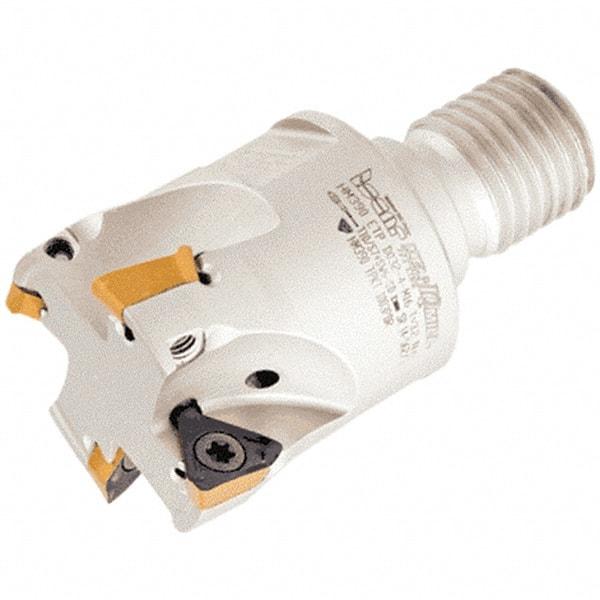 Iscar - 32mm Cut Diam, 8mm Max Depth of Cut, 60mm OAL, Indexable Square Shoulder Helical End Mill - HM390 TPKT 100304PDR, HM390 TPKT 1003PDR Inserts, M16 Modular Connection, 90° Lead Angle, Through Coolant - USA Tool & Supply