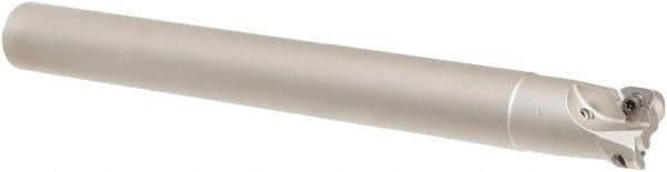 Iscar - 16mm Cut Diam, 5mm Max Depth of Cut, 15mm Shank Diam, 150mm OAL, Indexable Square Shoulder Helical End Mill - HM390 TCKT 0703PCTR Inserts, Cylindrical Shank, 90° Lead Angle, Through Coolant, Series HeliIQMill - USA Tool & Supply