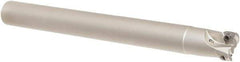 Iscar - 16mm Cut Diam, 5mm Max Depth of Cut, 15mm Shank Diam, 150mm OAL, Indexable Square Shoulder Helical End Mill - HM390 TCKT 0703PCTR Inserts, Cylindrical Shank, 90° Lead Angle, Through Coolant, Series HeliIQMill - USA Tool & Supply