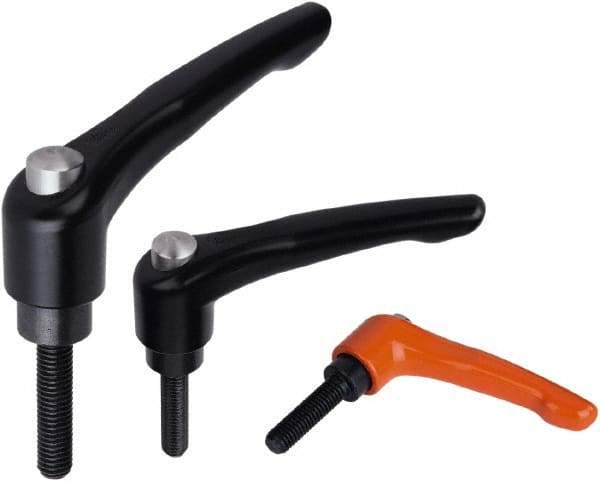 KIPP - M6, Zinc Threaded Stud Adjustable Clamping Handle - 74.5mm OAL, 45.5mm High - USA Tool & Supply