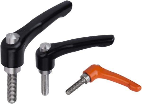 KIPP - 5/16-18, Zinc Threaded Stud Adjustable Clamping Handle - 91mm OAL, 58.5mm High - USA Tool & Supply