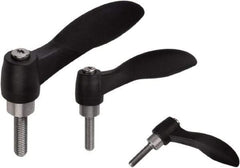 KIPP - M6, Fiberglass Reinforced Plastic & Thermoplastic SEBS Threaded Stud Adjustable Clamping Handle - 74.4mm OAL, 45.2mm High - USA Tool & Supply