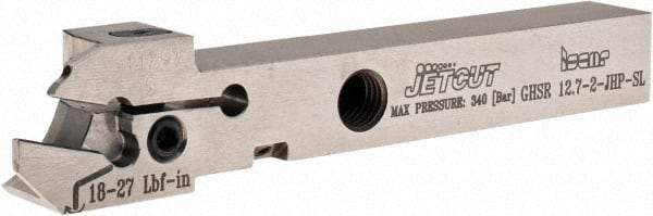 Iscar - GHS, External, Right Hand, 0.087 to 0.118" Groove Width, Indexable Grooving Tool Holder - GI.., TIP Insert Compatibility, 1/2" Shank Height, 1/2" Shank Width, 4" OAL, Through Coolant - USA Tool & Supply