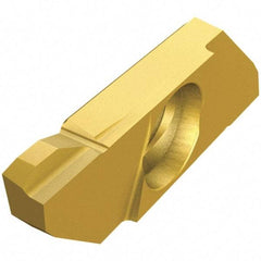 Iscar - 22SCIL Grade IC1008, Carbide Grooving Insert - 3.8mm Max Depth of Cut, 0.1mm Corner Radius, TiAlN/TiN Finish - USA Tool & Supply