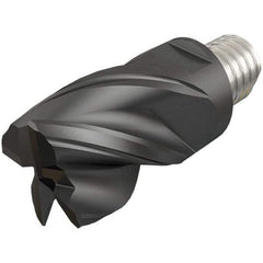 Iscar - MM EC Grade IC908 Carbide End Milling Tip Insert - TiAlN/TiN Finish, 4 Flutes, 8mm Cutting Diam, 5mm Depth of Cut, 10mm Extension - USA Tool & Supply