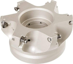 Iscar - 6 Inserts, 100mm Cut Diam, 31.75mm Arbor Diam, 13mm Max Depth of Cut, Indexable Square-Shoulder Face Mill - 50mm High, HM390 TD.T 1505.. Insert Compatibility, Through Coolant, Series HeliIQMill - USA Tool & Supply