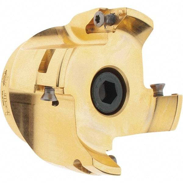 Iscar - 4 Inserts, 3" Cut Diam, 1" Arbor Diam, 0.394" Max Depth of Cut, Indexable Square-Shoulder Face Mill - 2-1/4" High, HSM90S APCR 1405.. Insert Compatibility, Through Coolant, Series Helialu - USA Tool & Supply