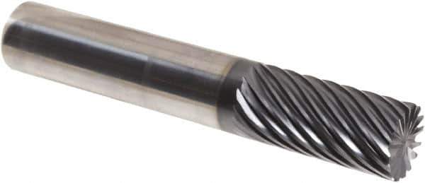 Iscar - 16 Flute Solid Carbide Roughing & Finishing Corner Chamfer End Mill - TiAlN Finish, Straight Shank, 35° Helix, Non-Centercutting, Regular Length - USA Tool & Supply
