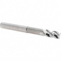 Iscar - 3 Flute Solid Carbide Roughing & Finishing Corner Radius End Mill - Uncoated, Straight Shank, 39° Helix, Non-Centercutting, Regular Length - USA Tool & Supply