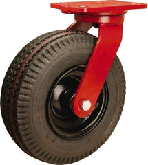 Hamilton - 10" Diam, Rubber Swivel Caster - 480 Lb Capacity, Top Plate Mount, 4-1/2" x 6-1/2" Plate, Sealed Precision Ball Bearing - USA Tool & Supply