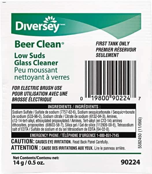 Diversey - 0.50 oz Packet Unscented Glass Cleaner - Use on Beverage Glass - USA Tool & Supply