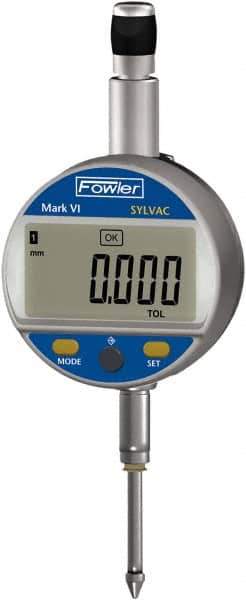 Fowler - 0 to 25mm Range, 0.0005" Graduation, Electronic Drop Indicator - Center Lug Back, Accurate to 0.0004", Inch & Metric System, LCD Display - USA Tool & Supply