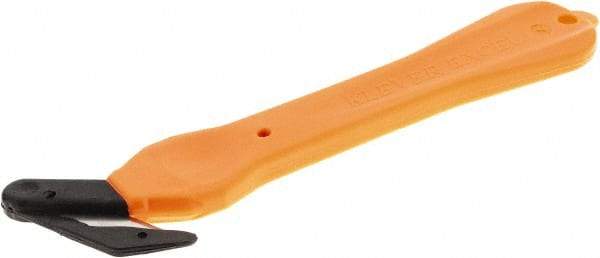 Klever Innovations - Hook Blade Safety Cutter - Black & Orange Plastic Handle, 1 Blade Included - USA Tool & Supply