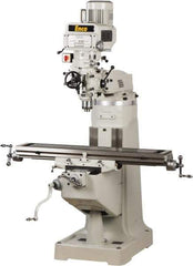 Enco - 9" Table Width x 49" Table Length, Variable Speed Pulley Control, 3 Phase Knee Milling Machine - R8 Spindle Taper, 3 hp - USA Tool & Supply