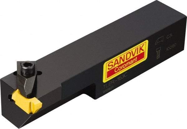 Sandvik Coromant - TLE, Internal or External, Right Hand, 1/8" Max Depth of Cut, Indexable Grooving Tool Holder - TLG-2125L Insert Compatibility, 3/4" Shank Height, 3/4" Shank Width, 4-1/2" OAL - USA Tool & Supply