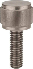 Morton Machine Works - 1/2-13 Knurled Shoulderless Flat Tip Grade 303 Stainless Steel Thumb Screw - 2-5/16" OAL, 13/16" Head Height - USA Tool & Supply