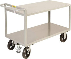 Little Giant - 2,400 Lb Capacity, 2 Shelf, Steel Shelf Truck - 36" Long x 24" Wide x 36" High, 8" Diam Mold-On Rubber Wheels - USA Tool & Supply