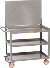 Little Giant - 1,200 Lb Capacity, 3 Shelf Mobile Workstation - 36" Wide x 24" Deep x 59-1/2" High, Steel, Gray - USA Tool & Supply