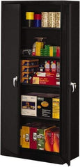 Tennsco - 5 Shelf Locking Storage Cabinet - Steel, 36" Wide x 18" Deep x 78" High, Black - USA Tool & Supply