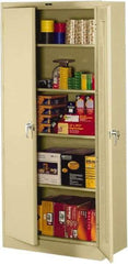 Tennsco - 5 Shelf Locking Storage Cabinet - Steel, 36" Wide x 18" Deep x 78" High, Sand - USA Tool & Supply