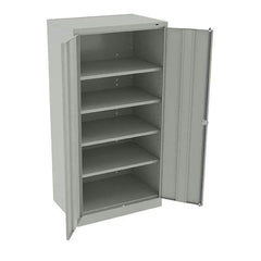 Tennsco - 5 Shelf Locking Storage Cabinet - Steel, 36" Wide x 24" Deep x 72" High, Light Gray - USA Tool & Supply
