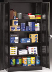 Tennsco - 5 Shelf Locking Storage Cabinet - Steel, 36" Wide x 18" Deep x 72" High, Black - USA Tool & Supply