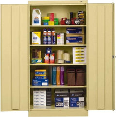 Tennsco - 5 Shelf Locking Storage Cabinet - Steel, 36" Wide x 18" Deep x 72" High, Sand - USA Tool & Supply
