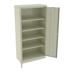 Tennsco - 5 Shelf Locking Storage Cabinet - Steel, 36" Wide x 18" Deep x 72" High, Champagne/Putty - USA Tool & Supply