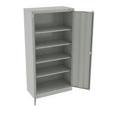 Tennsco - 5 Shelf Locking Storage Cabinet - Steel, 36" Wide x 18" Deep x 72" High, Light Gray - USA Tool & Supply