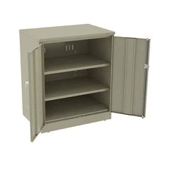 Tennsco - 3 Shelf Locking Storage Cabinet - Steel, 36" Wide x 24" Deep x 42" High, Sand - USA Tool & Supply