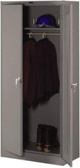 Tennsco - 2 Shelf Wardrobe Storage Cabinet - Steel, 36" Wide x 24" Deep x 78" High, Medium Gray - USA Tool & Supply