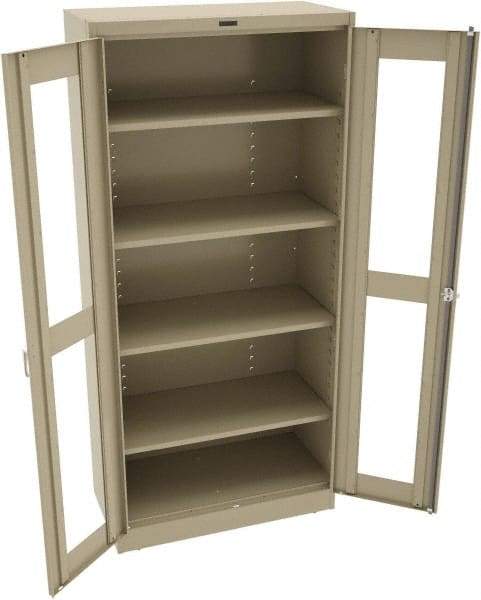 Tennsco - 5 Shelf Visible Storage Cabinet - Steel, 36" Wide x 18" Deep x 78" High, Sand - USA Tool & Supply