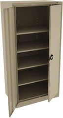 Tennsco - 5 Shelf Locking Storage Cabinet - Steel, 36" Wide x 24" Deep x 72" High, Sand - USA Tool & Supply