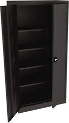 Tennsco - 5 Shelf Locking Storage Cabinet - Steel, 36" Wide x 18" Deep x 72" High, Black - USA Tool & Supply