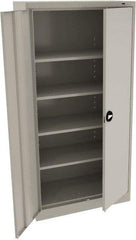 Tennsco - 5 Shelf Locking Storage Cabinet - Steel, 36" Wide x 18" Deep x 72" High, Light Gray - USA Tool & Supply