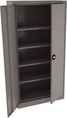 Tennsco - 5 Shelf Locking Storage Cabinet - Steel, 36" Wide x 18" Deep x 72" High, Medium Gray - USA Tool & Supply