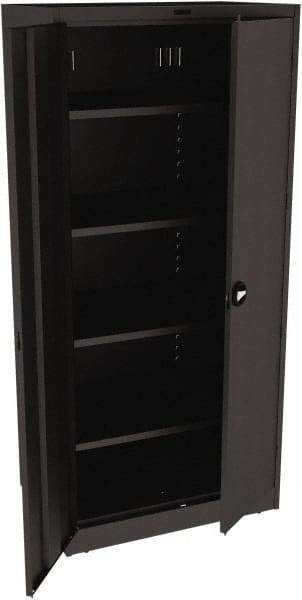 Tennsco - 5 Shelf Locking Storage Cabinet - Steel, 36" Wide x 24" Deep x 78" High, Black - USA Tool & Supply