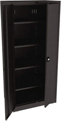 Tennsco - 5 Shelf Locking Storage Cabinet - Steel, 36" Wide x 24" Deep x 78" High, Black - USA Tool & Supply
