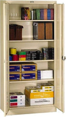 Tennsco - 5 Shelf Locking Storage Cabinet - Steel, 36" Wide x 18" Deep x 72" High, Sand - USA Tool & Supply