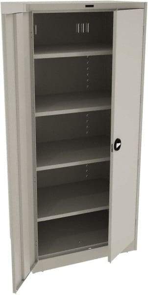 Tennsco - 5 Shelf Locking Storage Cabinet - Steel, 36" Wide x 24" Deep x 78" High, Light Gray - USA Tool & Supply