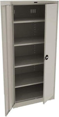 Tennsco - 5 Shelf Locking Storage Cabinet - Steel, 36" Wide x 24" Deep x 78" High, Light Gray - USA Tool & Supply