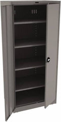 Tennsco - 5 Shelf Locking Storage Cabinet - Steel, 36" Wide x 24" Deep x 78" High, Medium Gray - USA Tool & Supply
