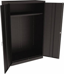 Tennsco - 2 Shelf Wardrobe Storage Cabinet - Steel, 48" Wide x 24" Deep x 78" High, Black - USA Tool & Supply