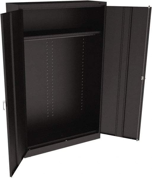 Tennsco - 2 Shelf Wardrobe Storage Cabinet - Steel, 48" Wide x 18" Deep x 78" High, Black - USA Tool & Supply