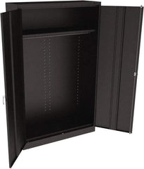 Tennsco - 2 Shelf Wardrobe Storage Cabinet - Steel, 48" Wide x 18" Deep x 78" High, Black - USA Tool & Supply