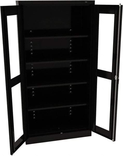 Tennsco - 5 Shelf Visible Storage Cabinet - Steel, 36" Wide x 24" Deep x 72" High, Black - USA Tool & Supply