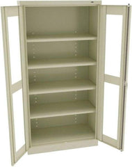 Tennsco - 5 Shelf Visible Storage Cabinet - Steel, 36" Wide x 18" Deep x 72" High, Champagne/Putty - USA Tool & Supply