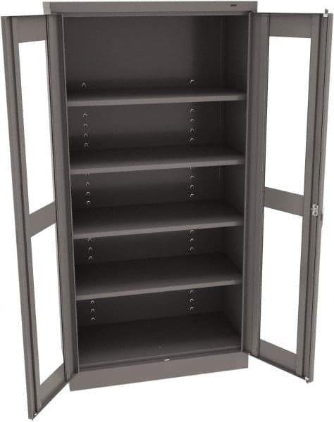 Tennsco - 5 Shelf Visible Storage Cabinet - Steel, 36" Wide x 18" Deep x 72" High, Medium Gray - USA Tool & Supply